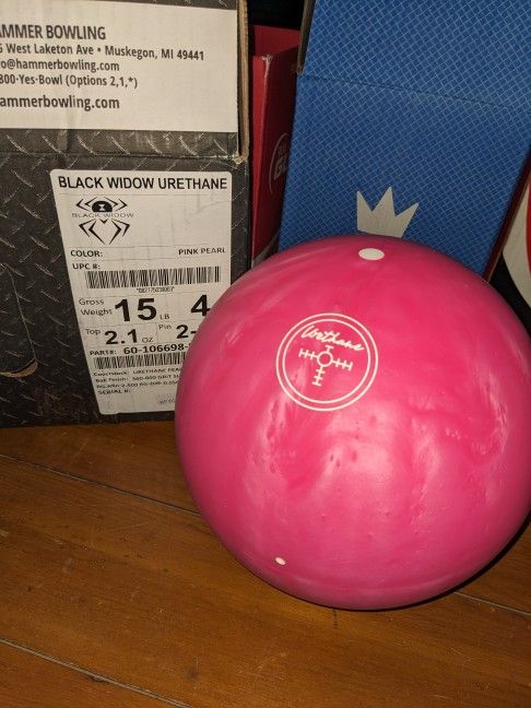 NEW Hammer Black Widow Urethane Pink Pearl 15 Bowling Ball for