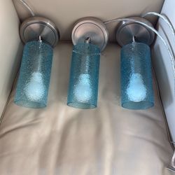 Three Beautiful Blue Pendant, Hanging Sconces