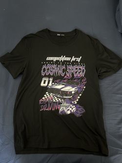 Black and Purple Graphic T Shirt Mens
