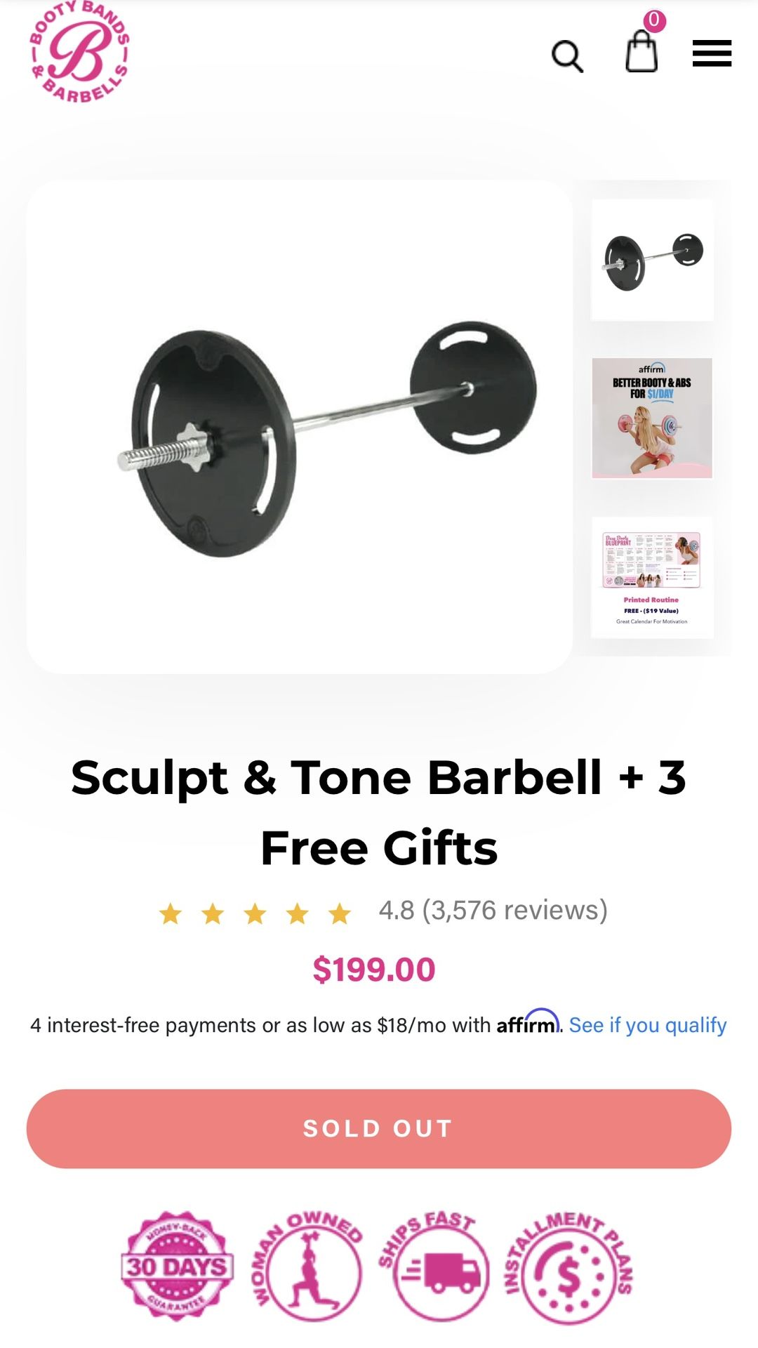 Booty Bands Barbell & Weights 