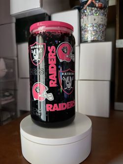 Raiders 16 oz glass cup $10