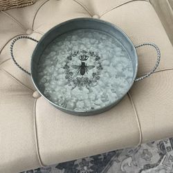Galvanized Bee Tray $6