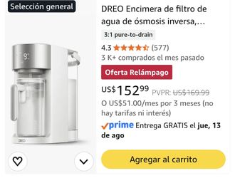 Filtro de agua es nuevo nunca se a usado