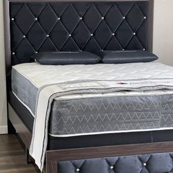 Queen Bed Plus Queen Plush Mattress (Free Delivery )