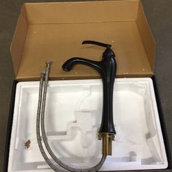 New in Box $25 oil rubbed bronze color single handle bathroom vessel faucet