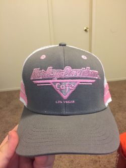Girls pink Harley Davidson café hat
