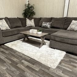 Large Gray Sectional Couch - Delivery Available 