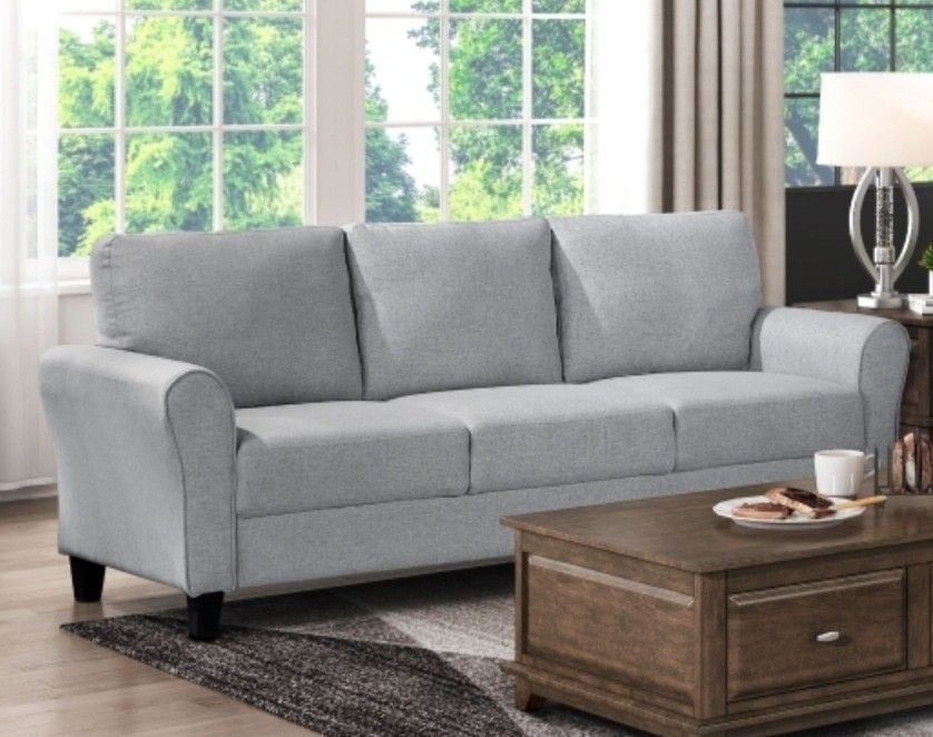 Ellery Transitional Gray Sofa