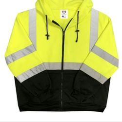 Safety High Visibility Hooded Jacket M L XL