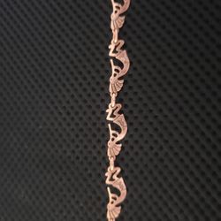 Solid Copper Kokopeli Diety Bracelet With Metal Stamp! High Level Of Detail! 