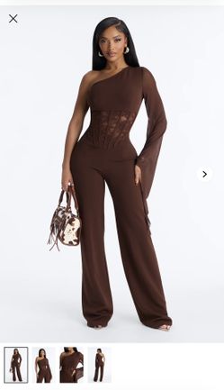 Fashion Nova Jumpsuit - Brown Small