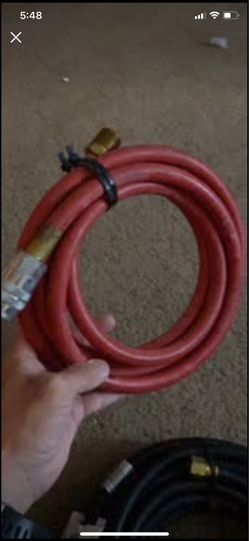 Red Hoses with Quick Connect Fittings
