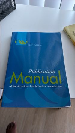 American psychological association Publication Manual Sixth Edition