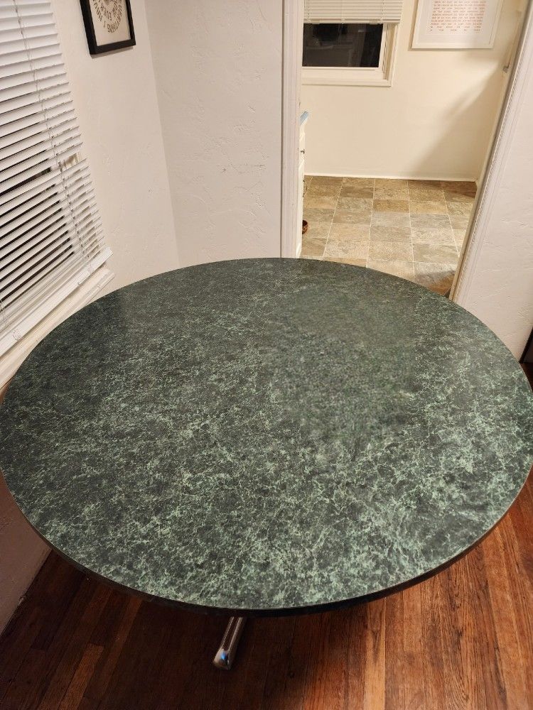 4 Ft Round Table With Fo Marble Laminate 