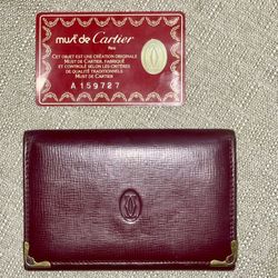 Carrier Card-Holder Wallet W/Cartier C.O.A. Card 
