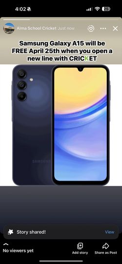 SAMSUNG GALAXY A15 FREE (April 25th)