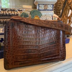 Vintage 1940’s Cuban Alligator Handbag & Wallet 