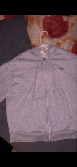 gray alo zip up
