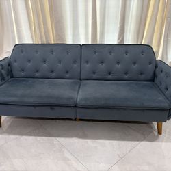 Sleeper Sofa Bed Teal Velvet Velour