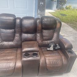 FREE reclining sofa set Good condition, just normal wear MUST pick up (very heavy)