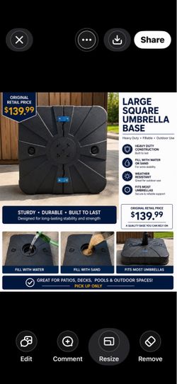 Large Square Umbrella Base Heavy Duty