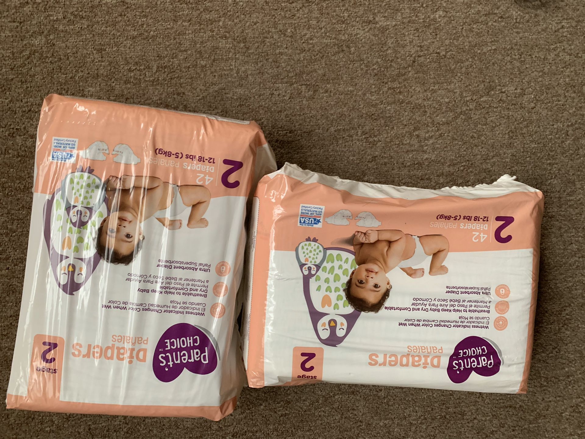 2 packs of Size 2 diapers (84 count)