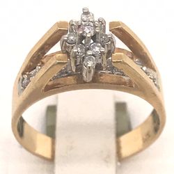 0.25 TCW diamonds cocktail ring is solid 14k yellow gold