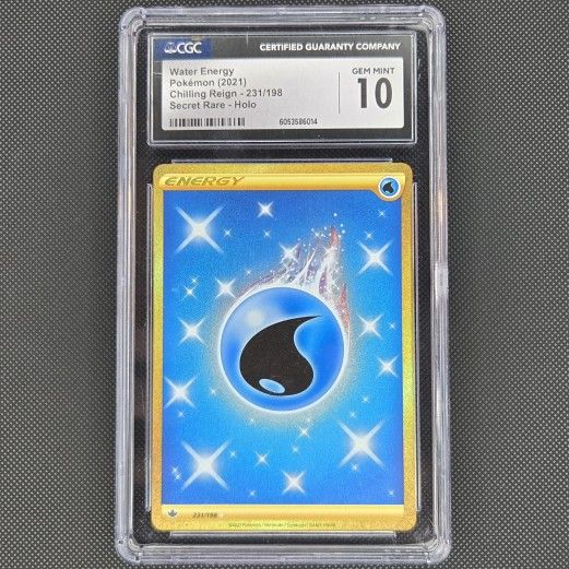 CGC 10 WATER ENERGY 231 CHILLING REIGN SECRET RARE GOLD SWORD SHIELD POKEMON