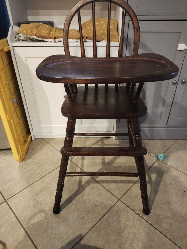 Vintage Wooden High Chair