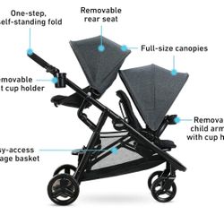 El cochecito doble Graco Ready2Grow 2.0 cuenta con opciones de asiento tipo banco y plataforma de pie, Rafa $80 R.A.009 DACRILLC 