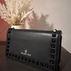 Valentino by mario valentino top studded leather crossbody bag