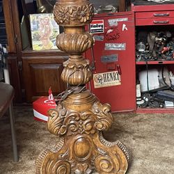 18thhundreds  Lamp Wooden Carved