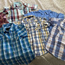 Boys Plaid Dress Shirts Size 6-8