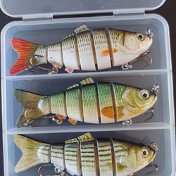 Multi Jointed Lifelike Swimbait Fishing Lures Brand New 3pack Lot