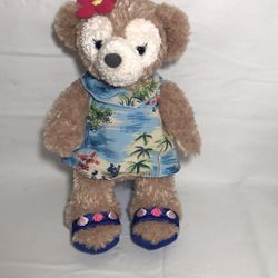 Shellie Mae Disney Aulani Plush Teddy Bear Hawaiian Dress, Sandals & Head Flower
