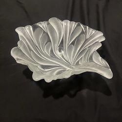 Vintage Mikasa Walther Frosted Glass Bowl - 14” x 6” x 10” - Like New