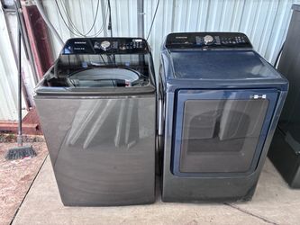 Samsung top load electric washer and dryer set