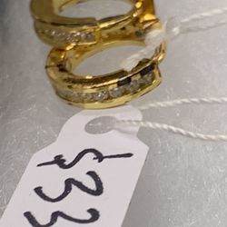 Gold Over Sterling Silver Earrings//new 