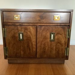 Retro Fruitwood Campaign Style Table / Cabinet