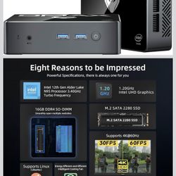 Bmax B4 Mini PC 512GB SSD Intel 12th Gen Alder Lake-N95 (up to 3.4GHz) 16GB SO-DIMM DDR4 RAM, Desktop Computer Support 4K Dual Display/HDMI 2.0/WiFi/B