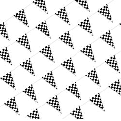 Black and White Checkered Flag Banner Racing Birthday Decorations, for Nascar Race Party Supplies