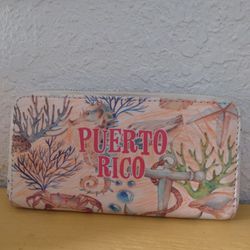 Vinyl Wallet Ocean Theme Puerto Rico Pre Owned.