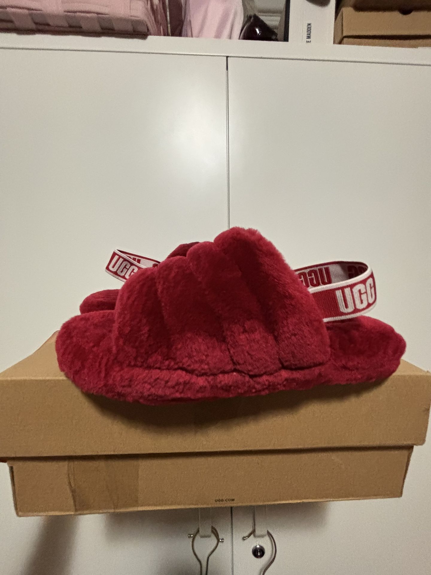 UGG Red Fluff Yeah Slide
