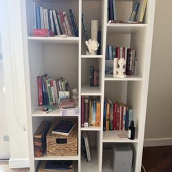 Viral discontinued White 12 shelf asymmetrical  shelving bookcase