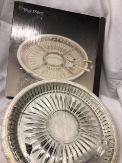 Regal Silver Plated Crystal Relish Dish