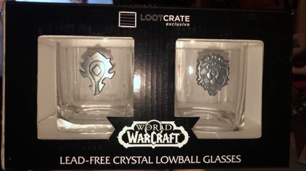 Lootcrate Exclusive World Of Warcraft Lead Free Crystal Lowball Glasses