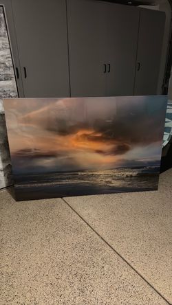 Large Ocean Sunset Canvas or Metal Print
