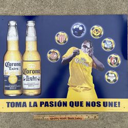 🔥  Corona Soccer Beer Bar Futbol Metal Tin Sign  