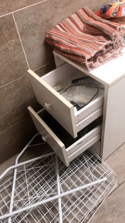 White wooden 3 drawers storage