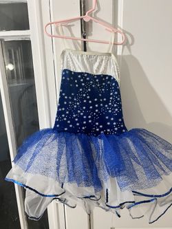 Girls Ballet Ballerina Dress - Blue/White/Stars - Age 5-7